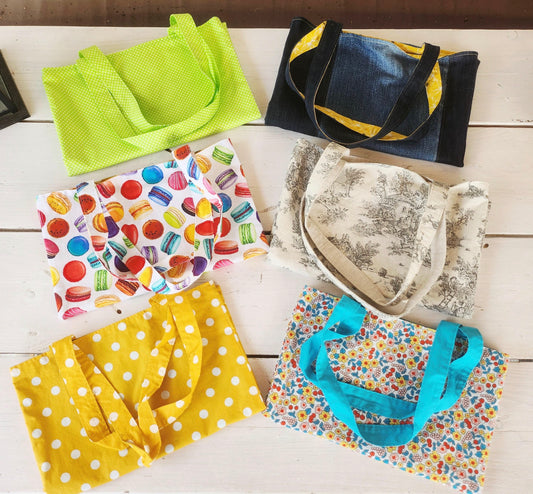Sacs tote-bags doublés avec poches