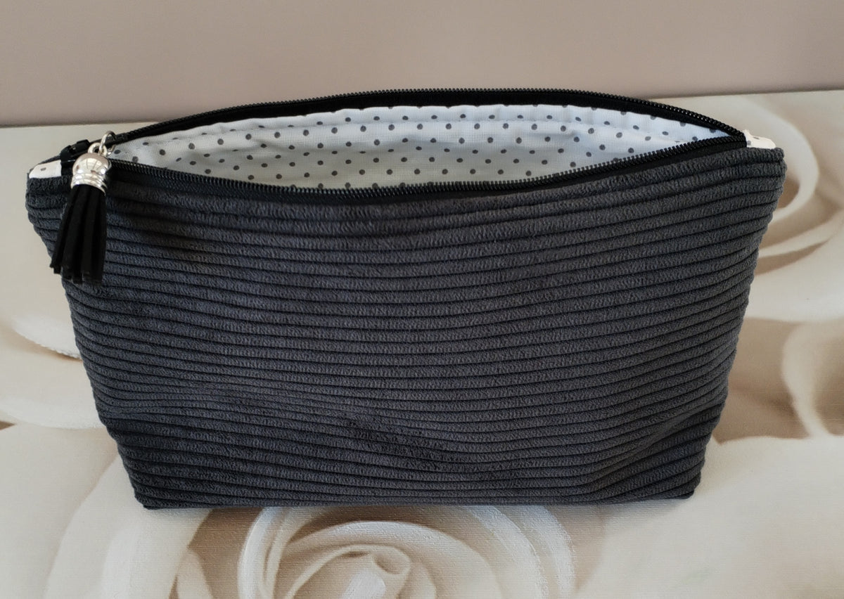 Trousses de maquillage en velours côtelé