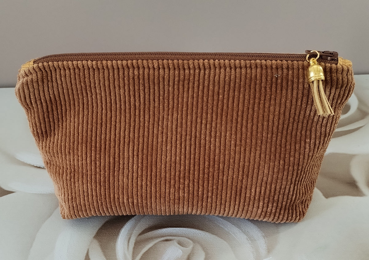 Trousses de maquillage en velours côtelé